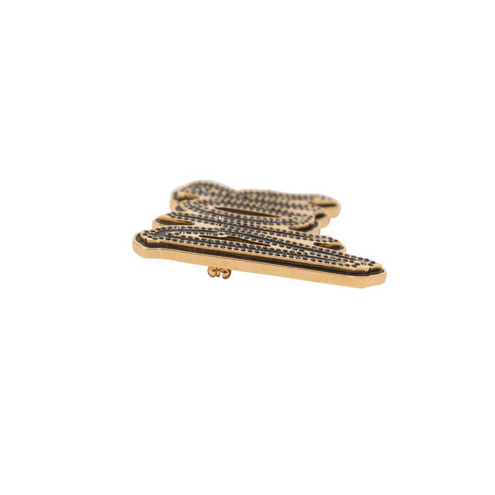 Dior Raymond Pettibon Gold Black Logo Pin Crystal… - image 3