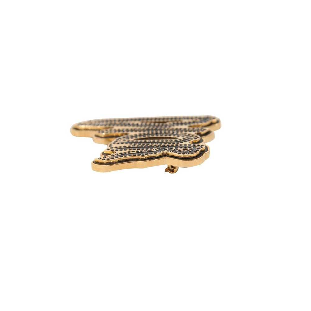 Dior Raymond Pettibon Gold Black Logo Pin Crystal… - image 5