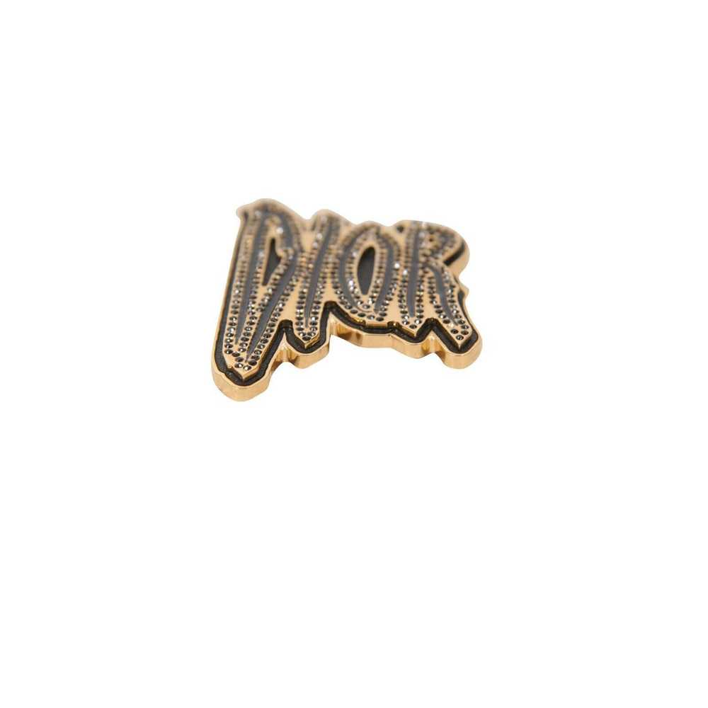 Dior Raymond Pettibon Gold Black Logo Pin Crystal… - image 6