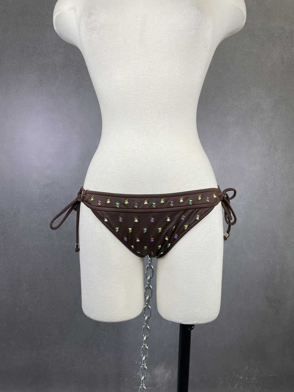 Other 2000s Y2K Roxy Brown Embroidered Bikini Bot… - image 2