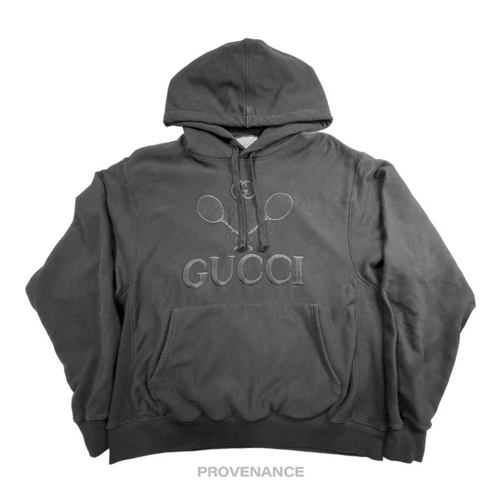 Gucci 🔴 Gucci Tennis Hoodie - Black French Terry… - image 1