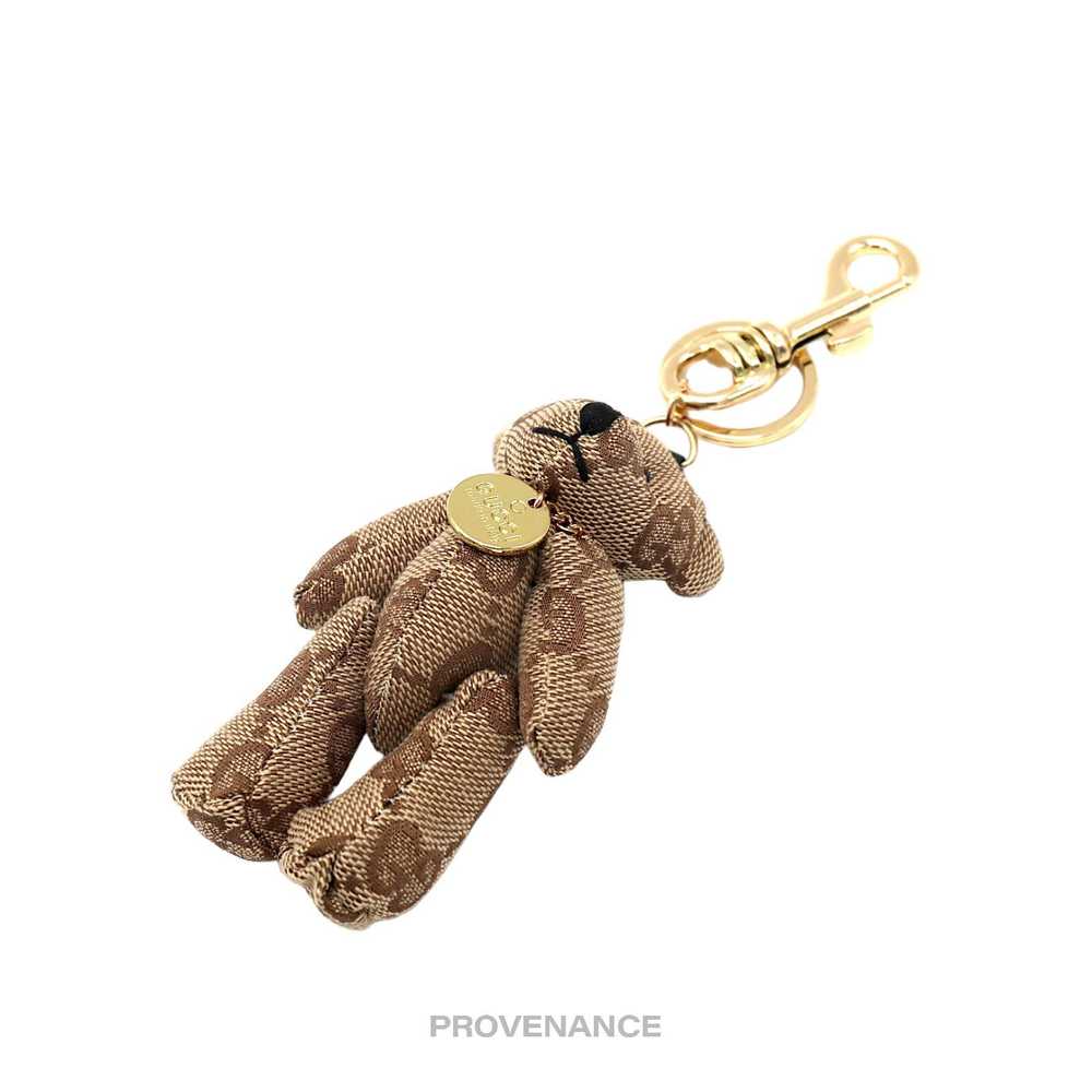 Gucci 🔴 Gucci Teddy Bear Keychain - GG Canvas Br… - image 3