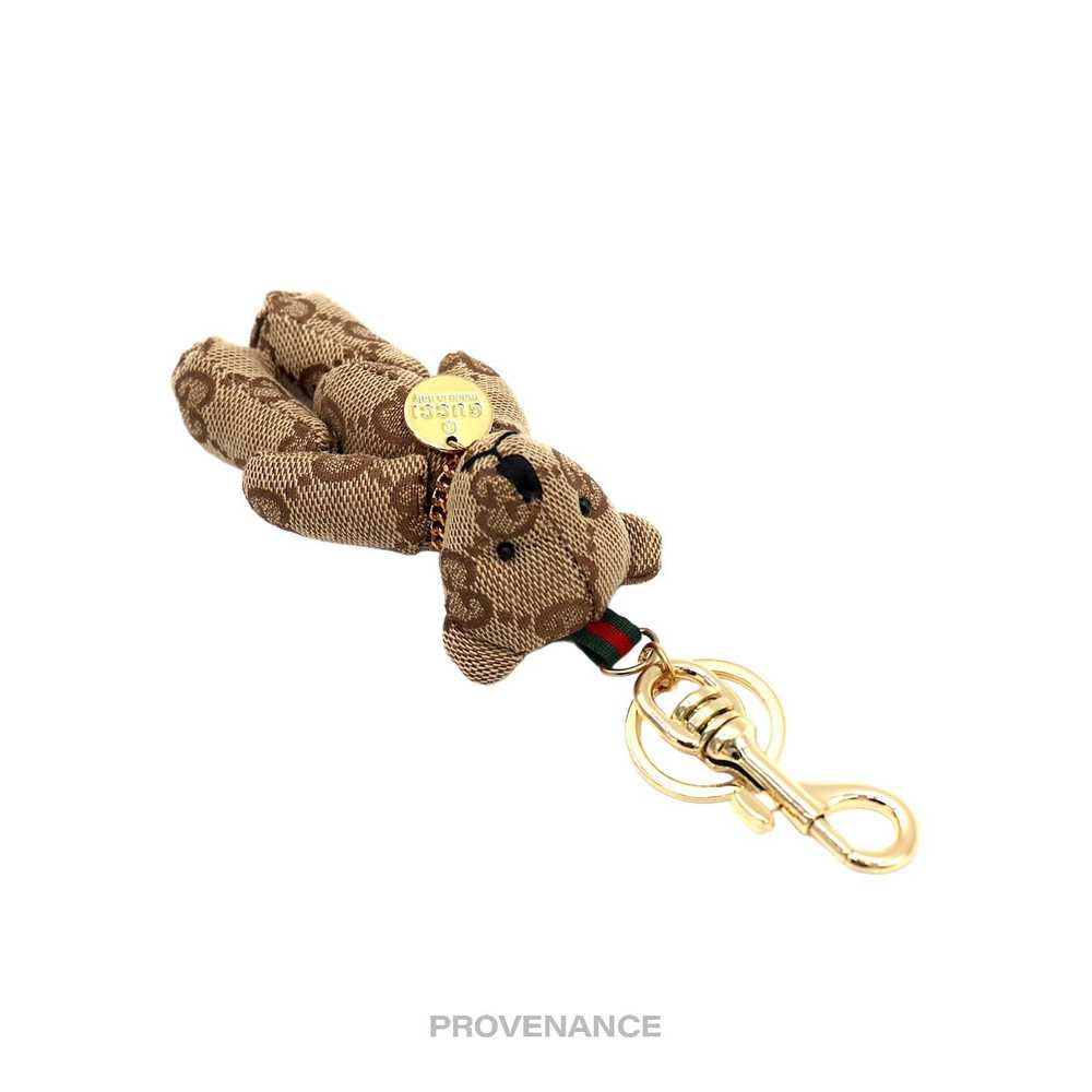 Gucci 🔴 Gucci Teddy Bear Keychain - GG Canvas Br… - image 4