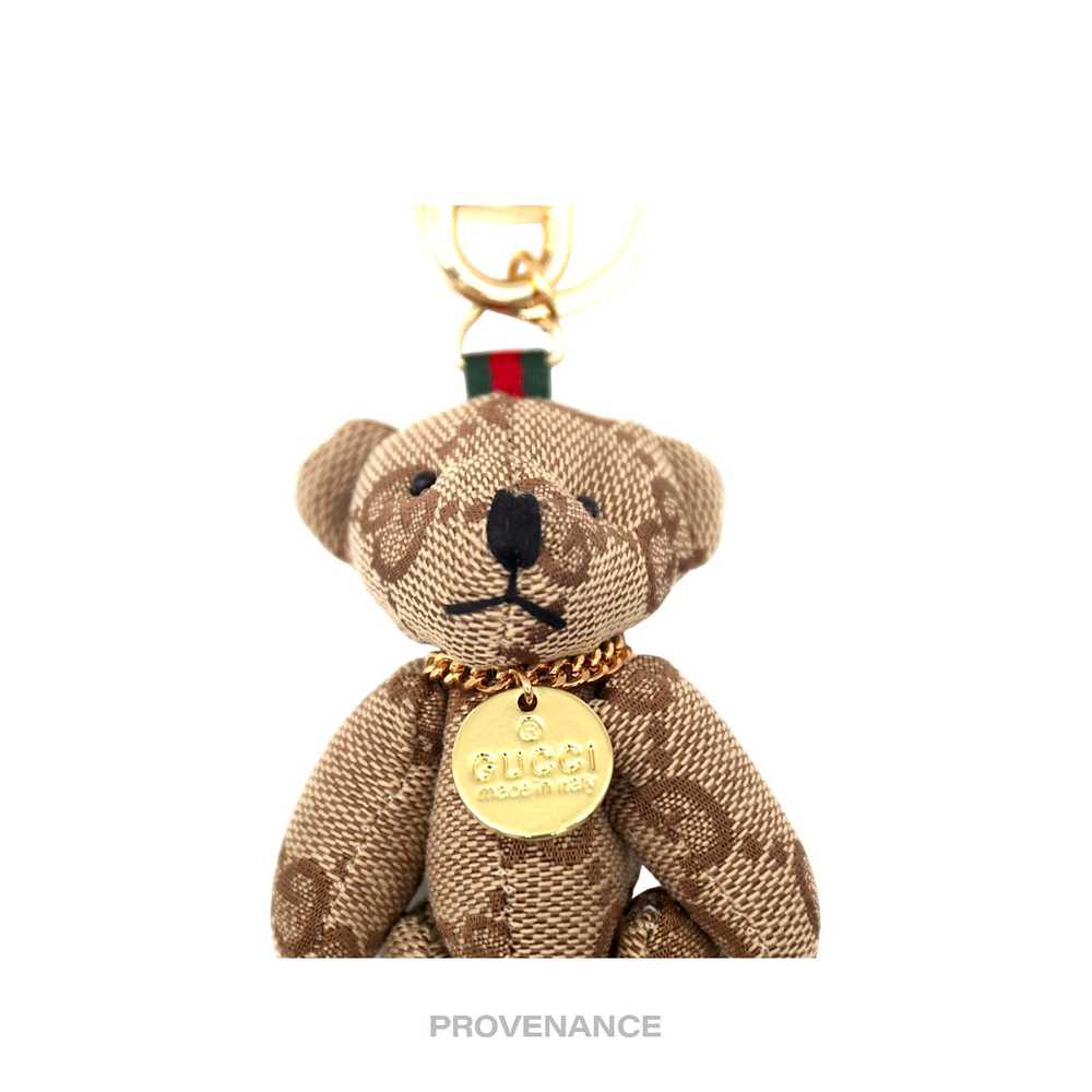 Gucci 🔴 Gucci Teddy Bear Keychain - GG Canvas Br… - image 5