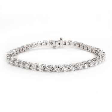 Bvlgari Three Prong Diamond Tennis Bracelet in 14… - image 1