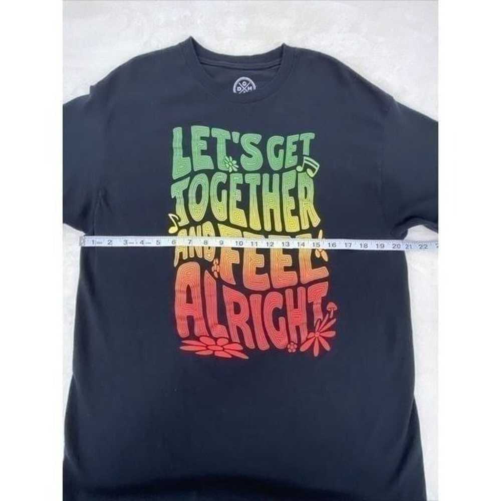 Mens Graphic T Shirt Black Size Large Rainbow Gro… - image 3