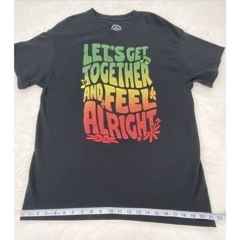 Mens Graphic T Shirt Black Size Large Rainbow Gro… - image 7