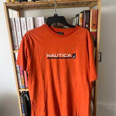 Nautica Logo Short Sleeve T Shirt Orange Size Med… - image 1