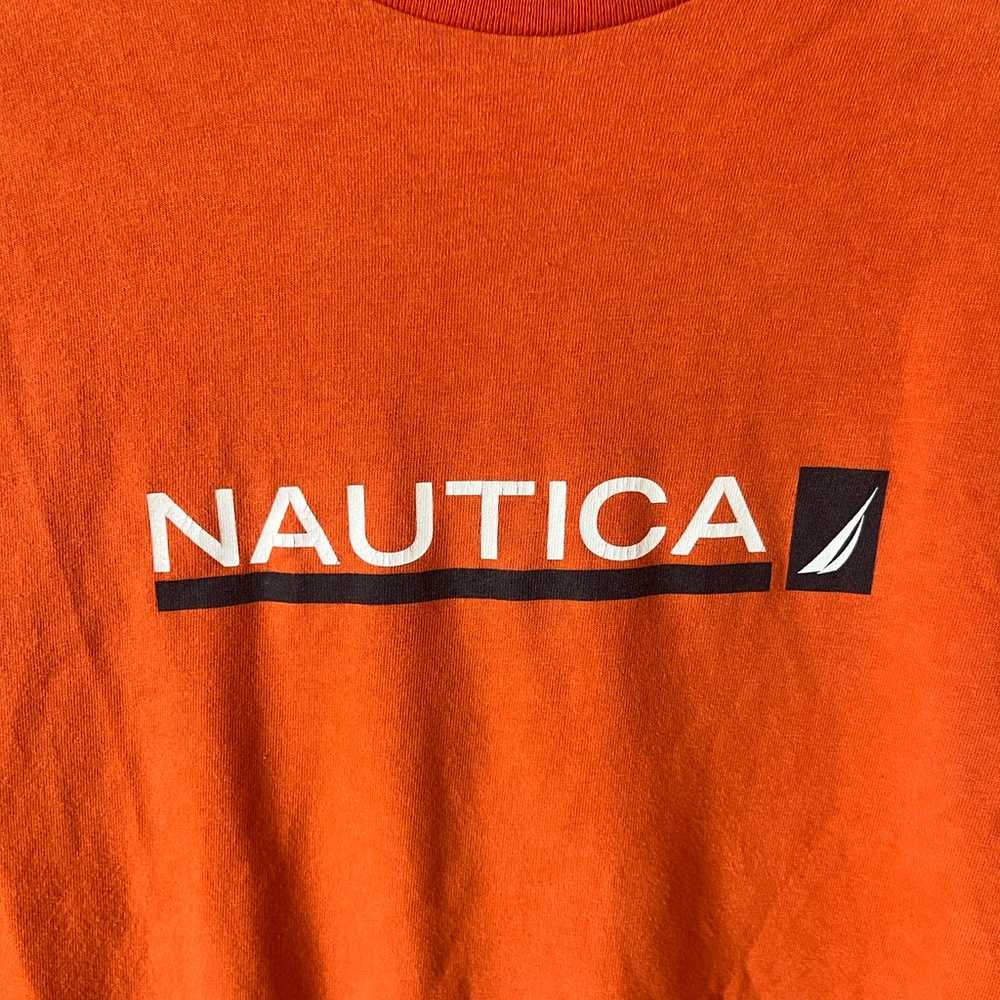 Nautica Logo Short Sleeve T Shirt Orange Size Med… - image 2