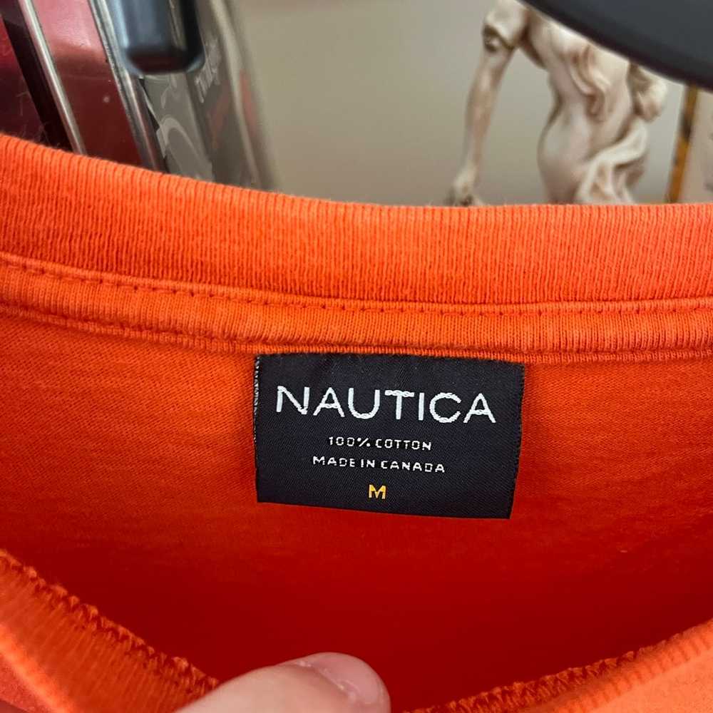Nautica Logo Short Sleeve T Shirt Orange Size Med… - image 4