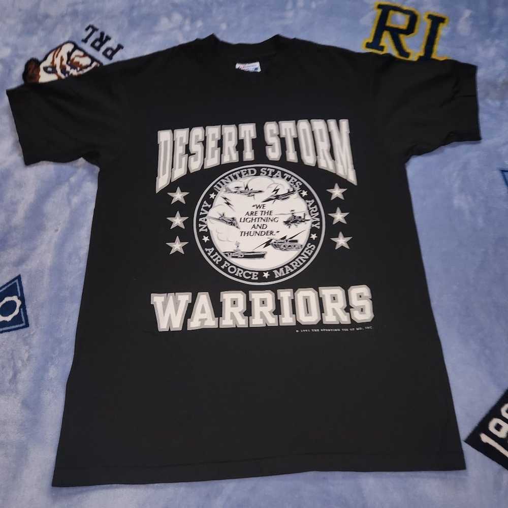Vintage Desert Storm Warriors Tshirt Sz. L - image 1