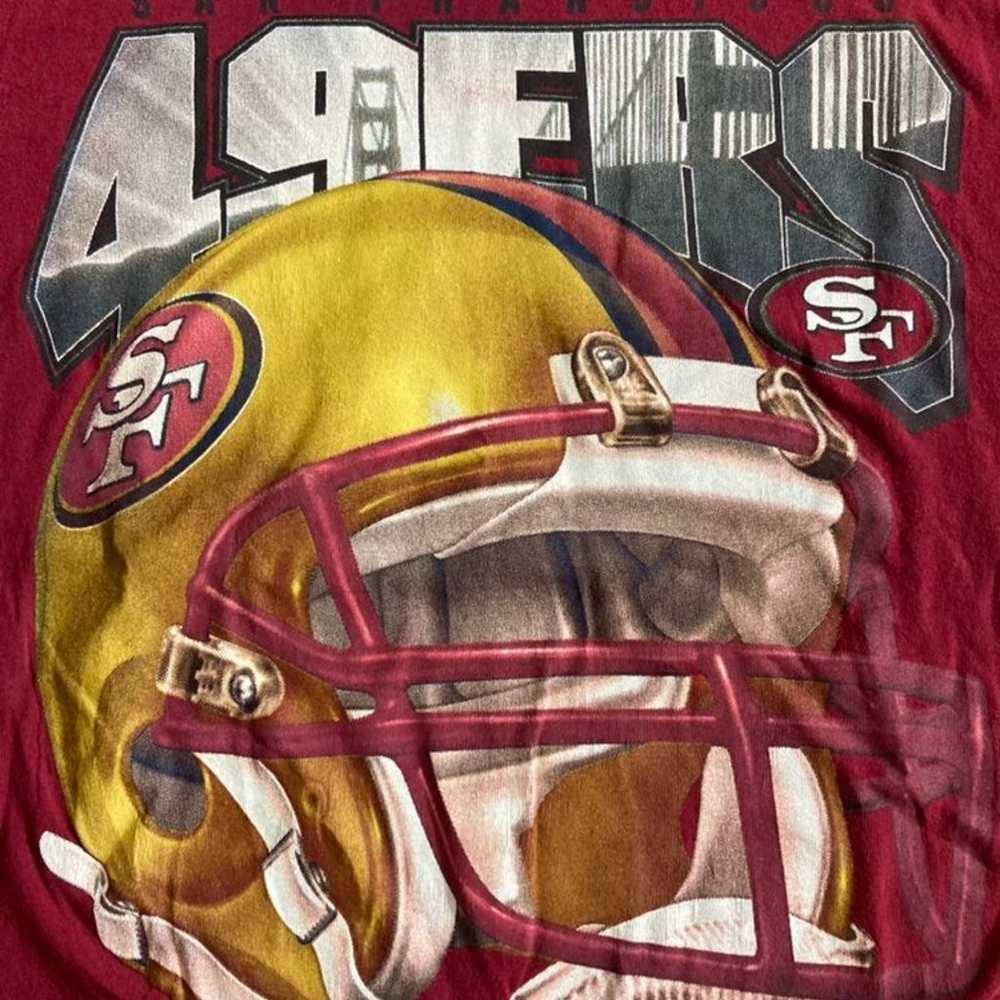 Vintage San Francisco 49ers T-Shirt Big Helmet 19… - image 3