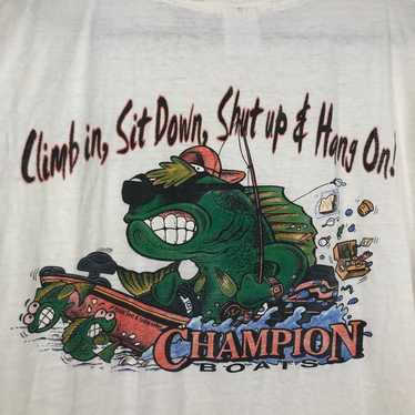 Vintage Funny Graphic Champion Boats T-Shirt, “Kic