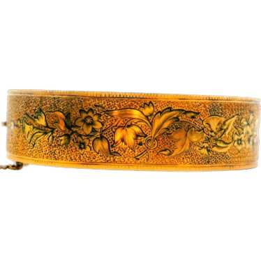 Victorian 14K yellow Gold Hinged Bangle ca 1880