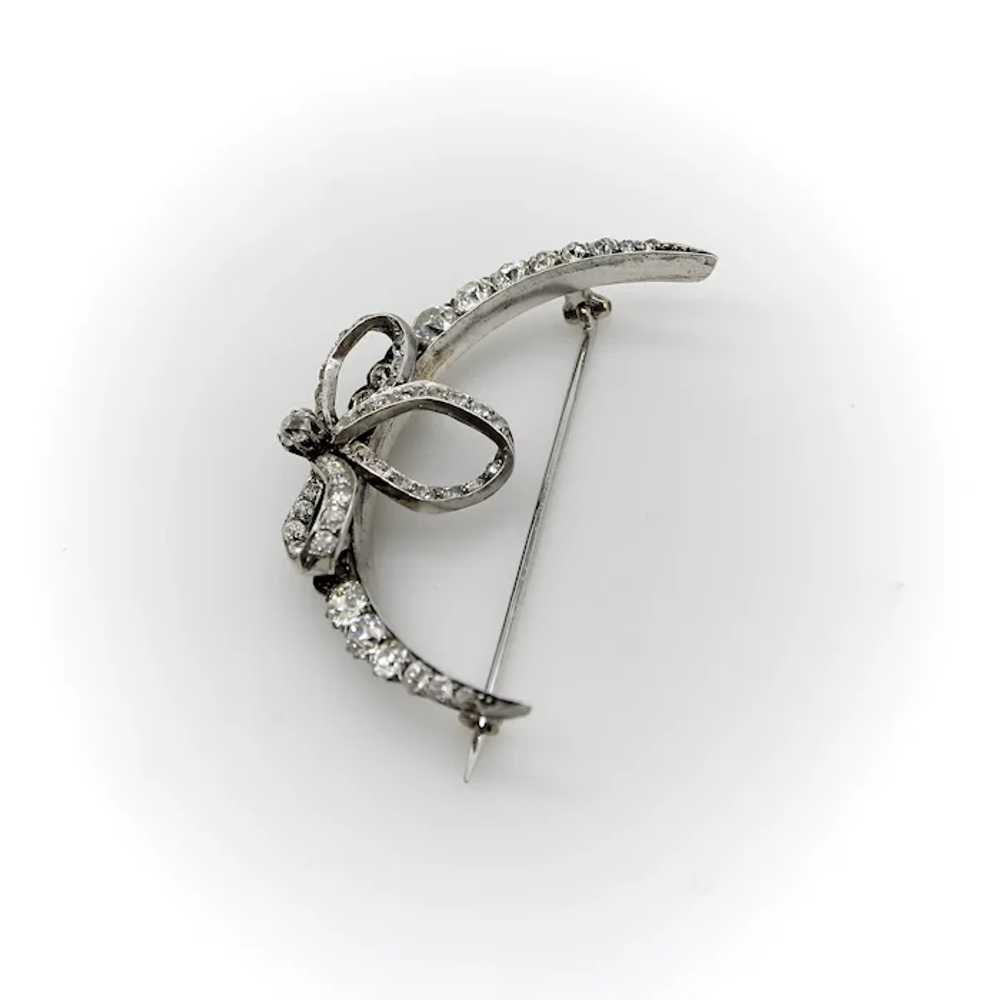 Victorian Old Mine Cut Diamond Crescent Moon with… - image 3