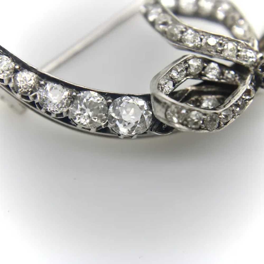 Victorian Old Mine Cut Diamond Crescent Moon with… - image 9
