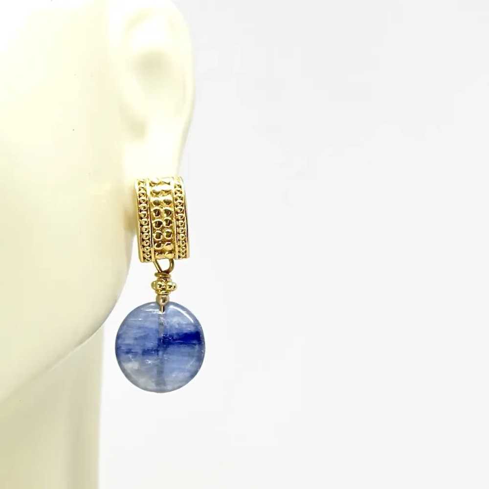 Iridescent Blue Kyanite Drop Earrings - image 2