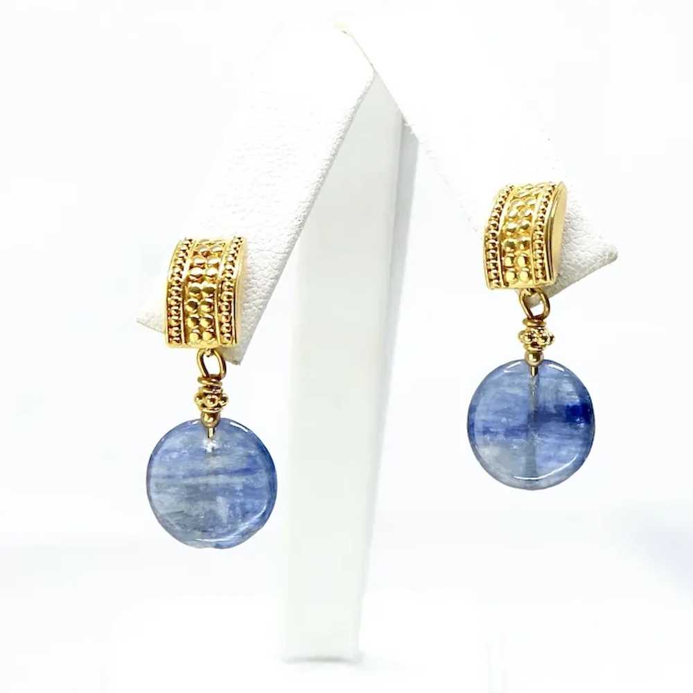 Iridescent Blue Kyanite Drop Earrings - image 4