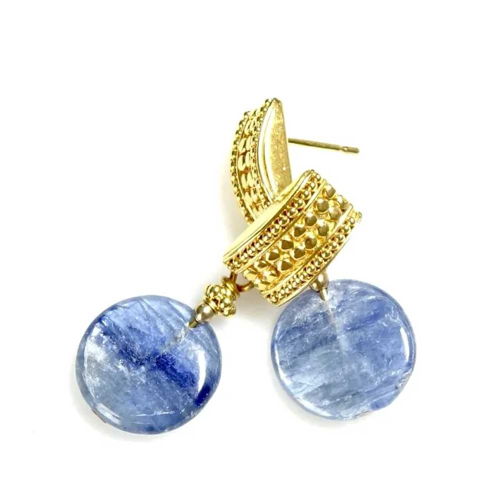 Iridescent Blue Kyanite Drop Earrings - image 5