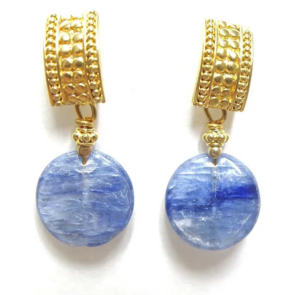 Iridescent Blue Kyanite Drop Earrings - image 6