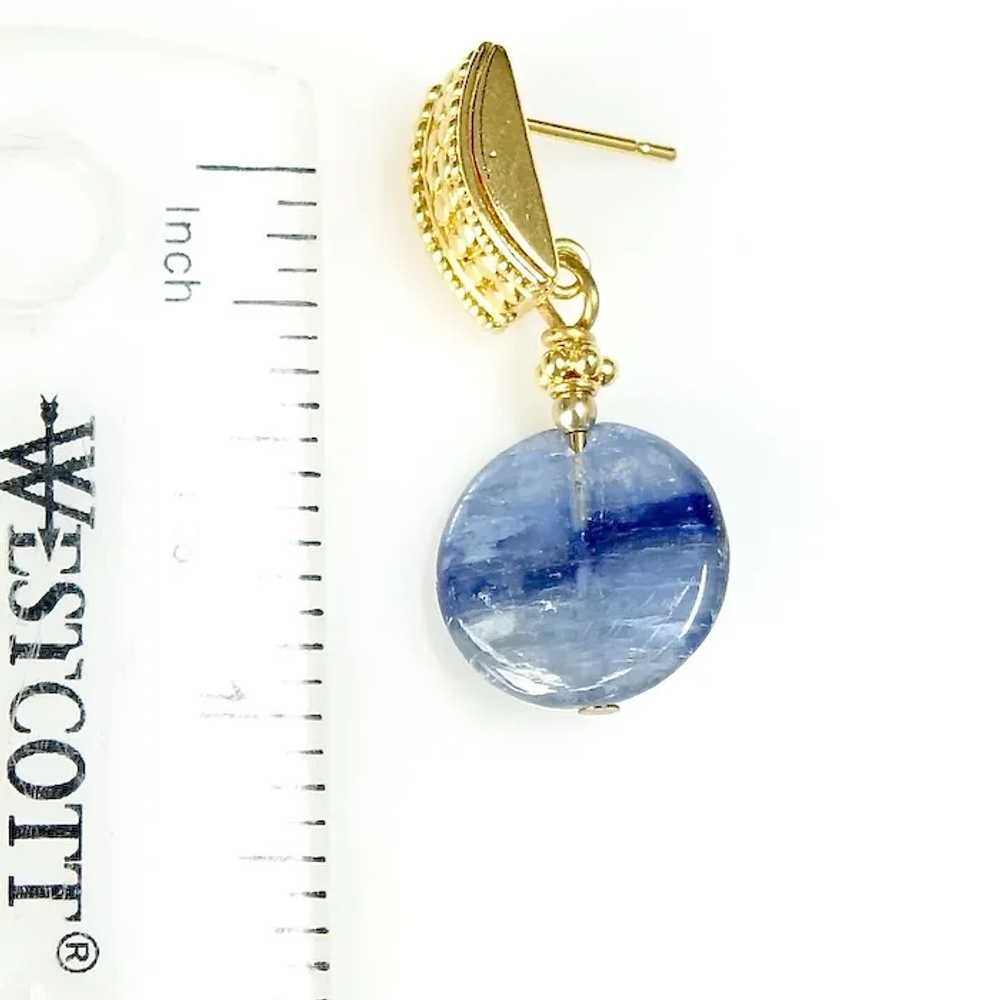 Iridescent Blue Kyanite Drop Earrings - image 7