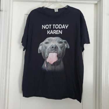 Black dog print T-shirt - image 1