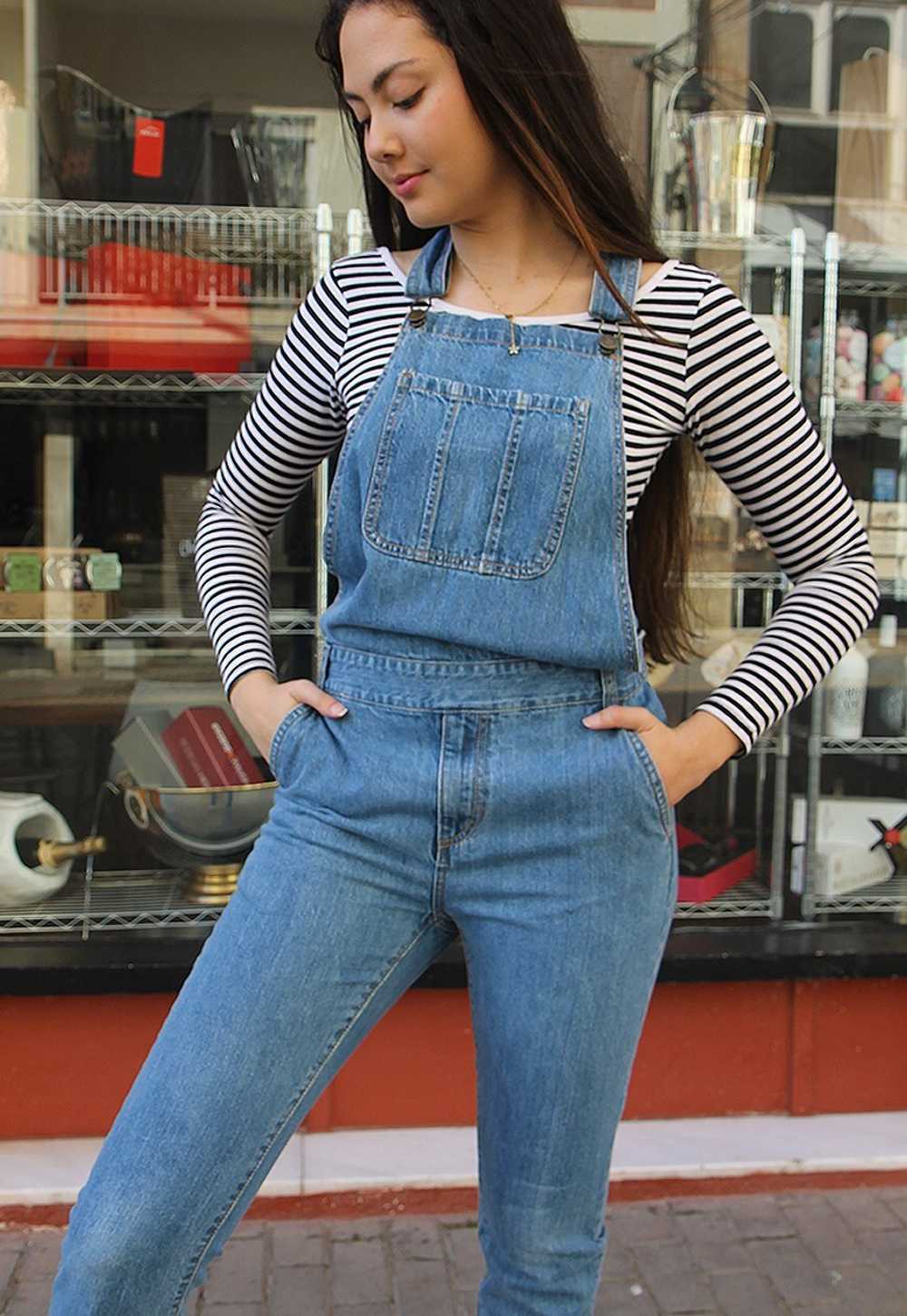 Long Dungarees in Blue - image 2