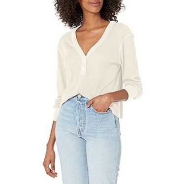 MONROW Button Up Baby Thermal Henley Ivory Top