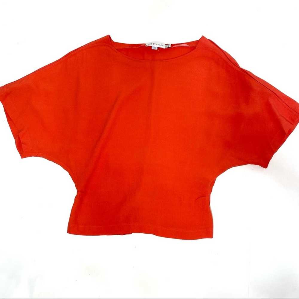 See by Chloe Dolman Short Sleeve Red Top Back But… - image 2