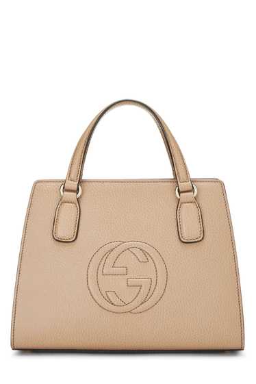 Beige Grained Leather Soho Handbag - image 1