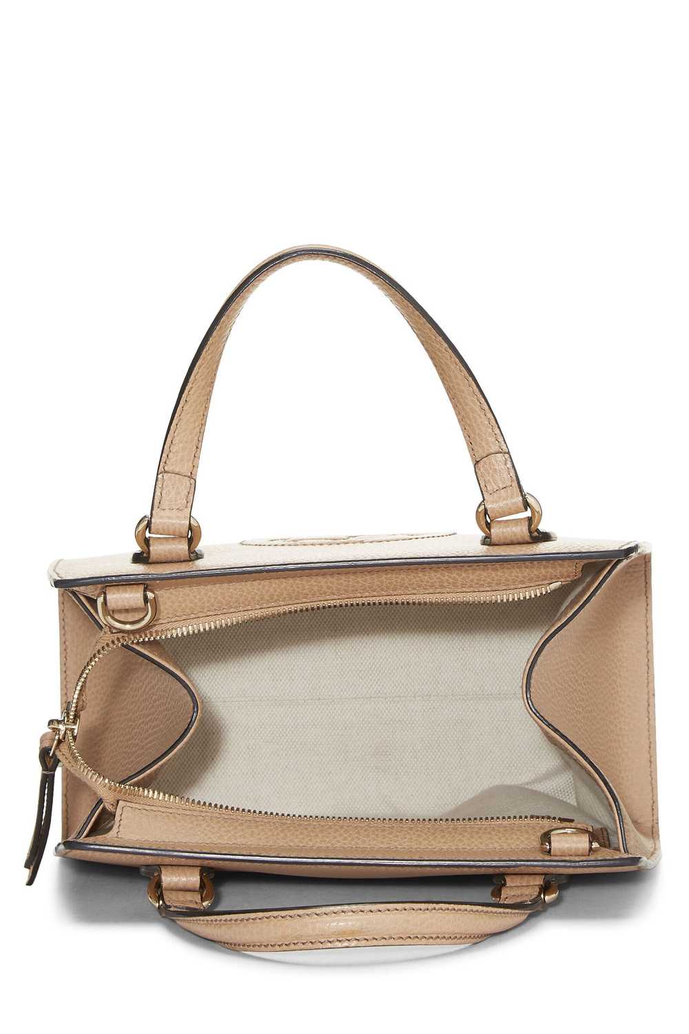 Beige Grained Leather Soho Handbag - image 6