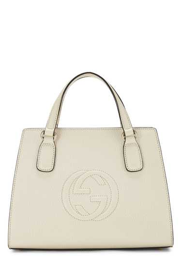 Cream Grained Leather Soho Handbag