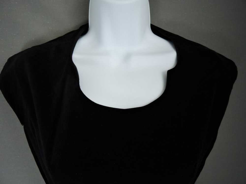 Vintage 1950s Black Dress, Velvet & Taffeta, XS 3… - image 5