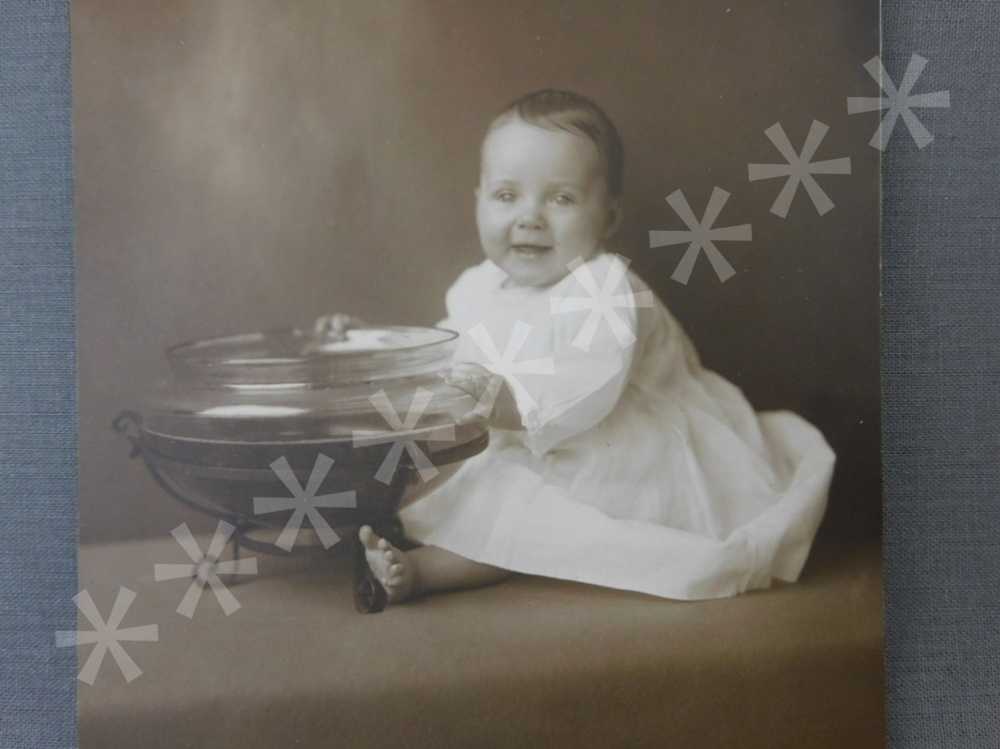 Vintage Baby and Fishbowl Cabinet Card Photo, Ear… - image 4