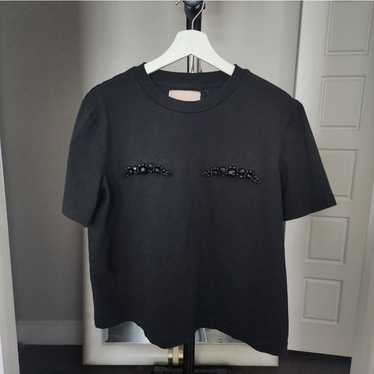 Simone Rocha x H&M Pearl Applique Black T-shirt -… - image 1
