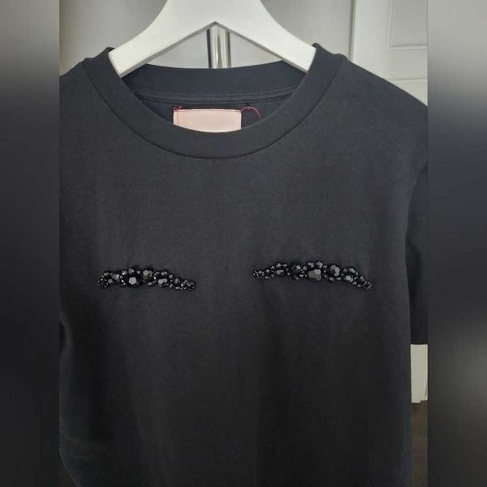 Simone Rocha x H&M Pearl Applique Black T-shirt -… - image 2