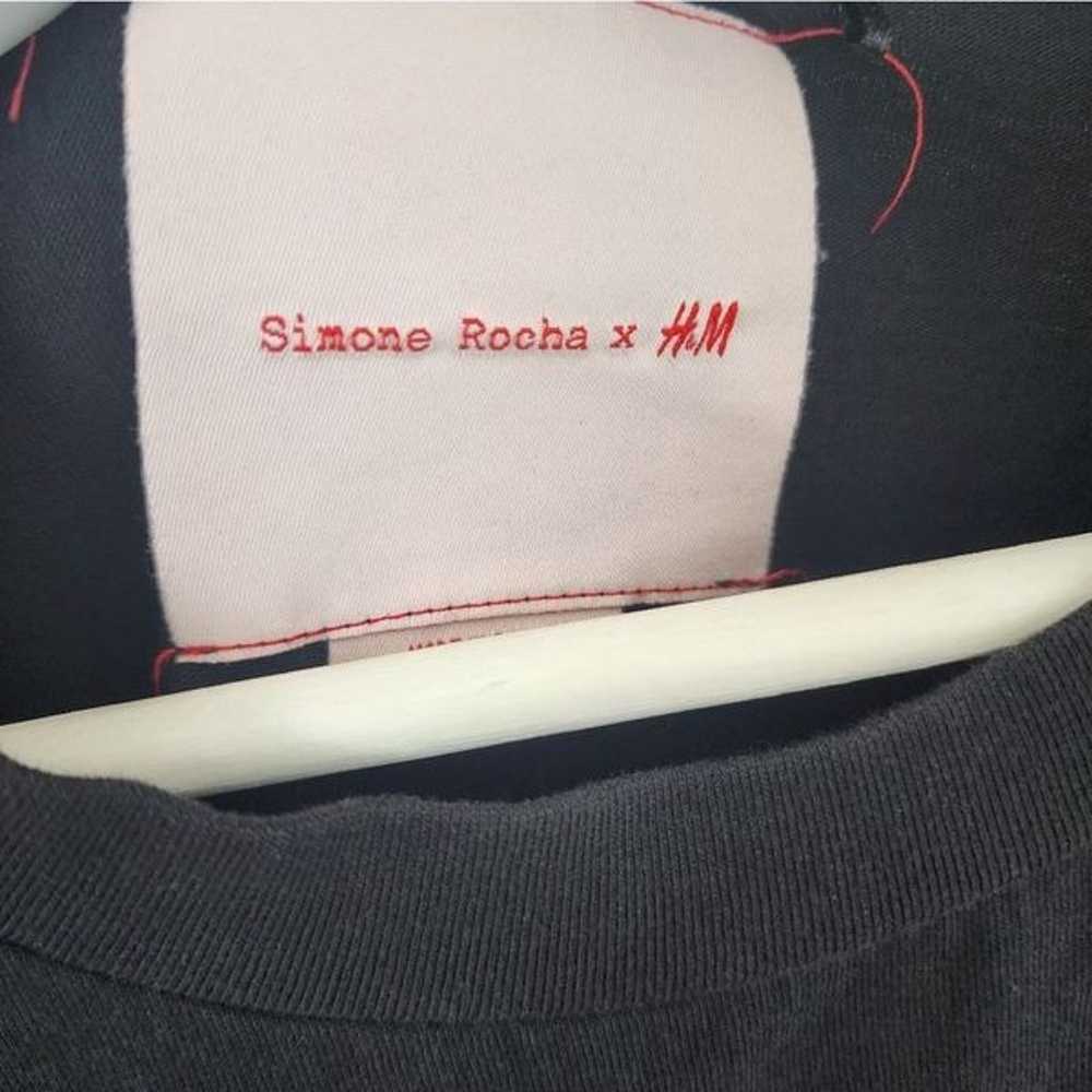 Simone Rocha x H&M Pearl Applique Black T-shirt -… - image 5