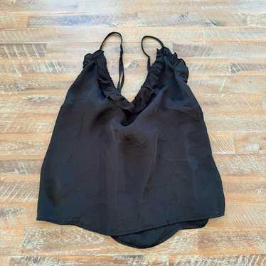 Free people black satin strappy satin cami tank to