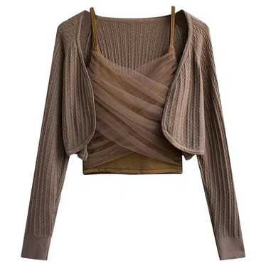 Autumn suit women small new mesh halter vest long… - image 1
