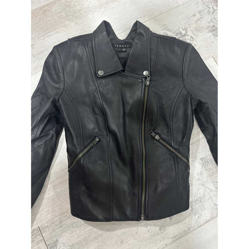 Theory Leather biker jacket - image 2
