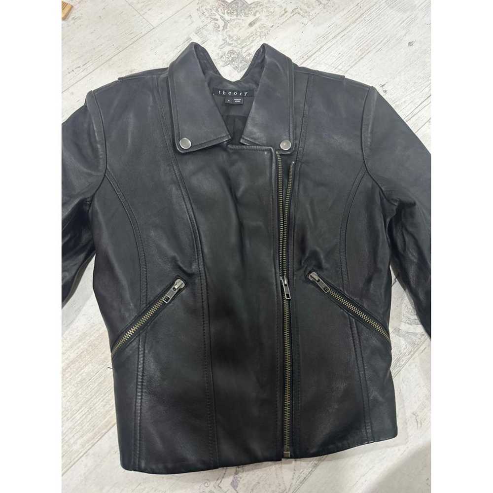 Theory Leather biker jacket - image 5