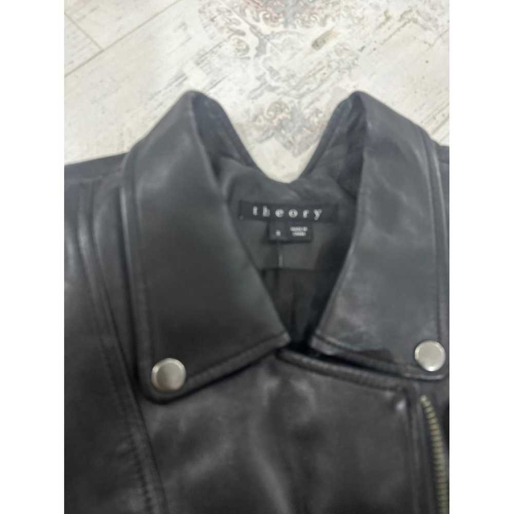Theory Leather biker jacket - image 6
