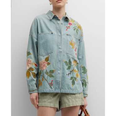 Johnny Was Workshop Adele Denim Overshirt Light B… - image 1