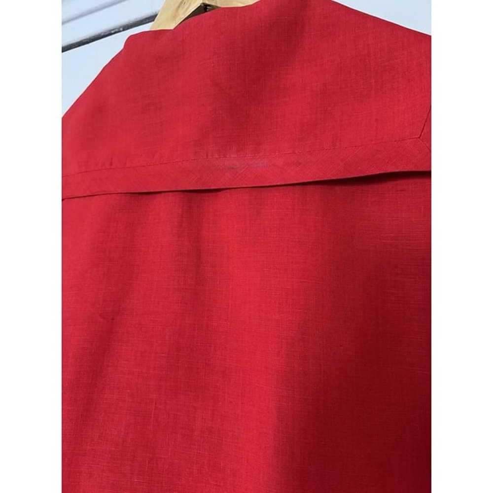 Vintage Chanel Boutique Red Linen Blouse Top Size… - image 9