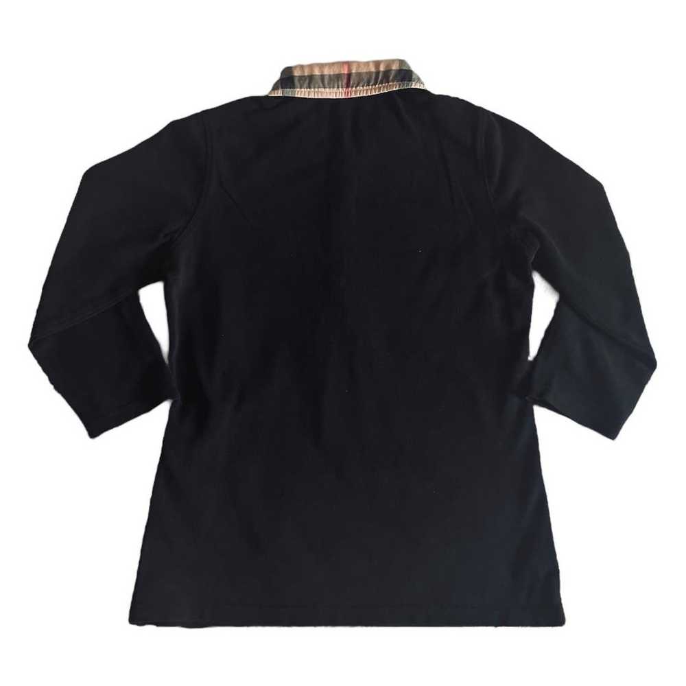 Burberry Check Print Collar 3/4 Sleeve Black Polo… - image 2