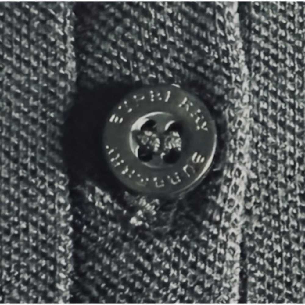 Burberry Check Print Collar 3/4 Sleeve Black Polo… - image 5