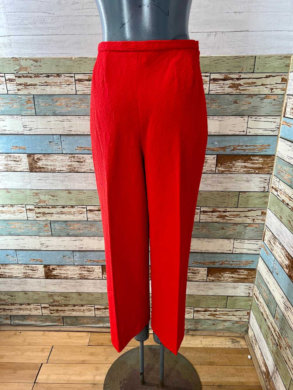 70’s Red Texture 2 Piece Pan Suit Set By Fashione… - image 11