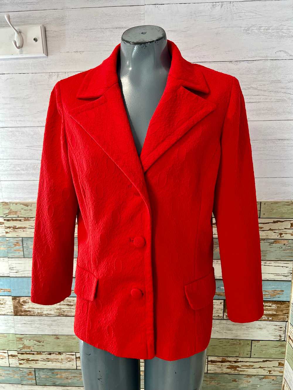 70’s Red Texture 2 Piece Pan Suit Set By Fashione… - image 12