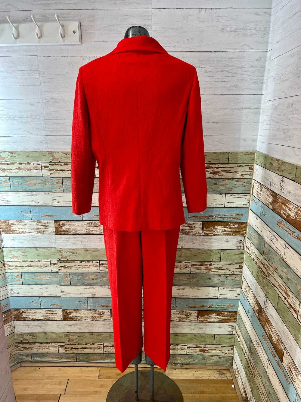 70’s Red Texture 2 Piece Pan Suit Set By Fashione… - image 7