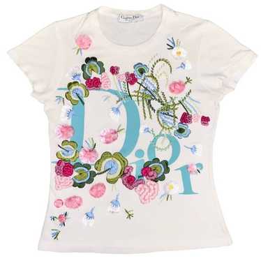 S AUTH VTG Christian Dior Spring Floral Embroidere